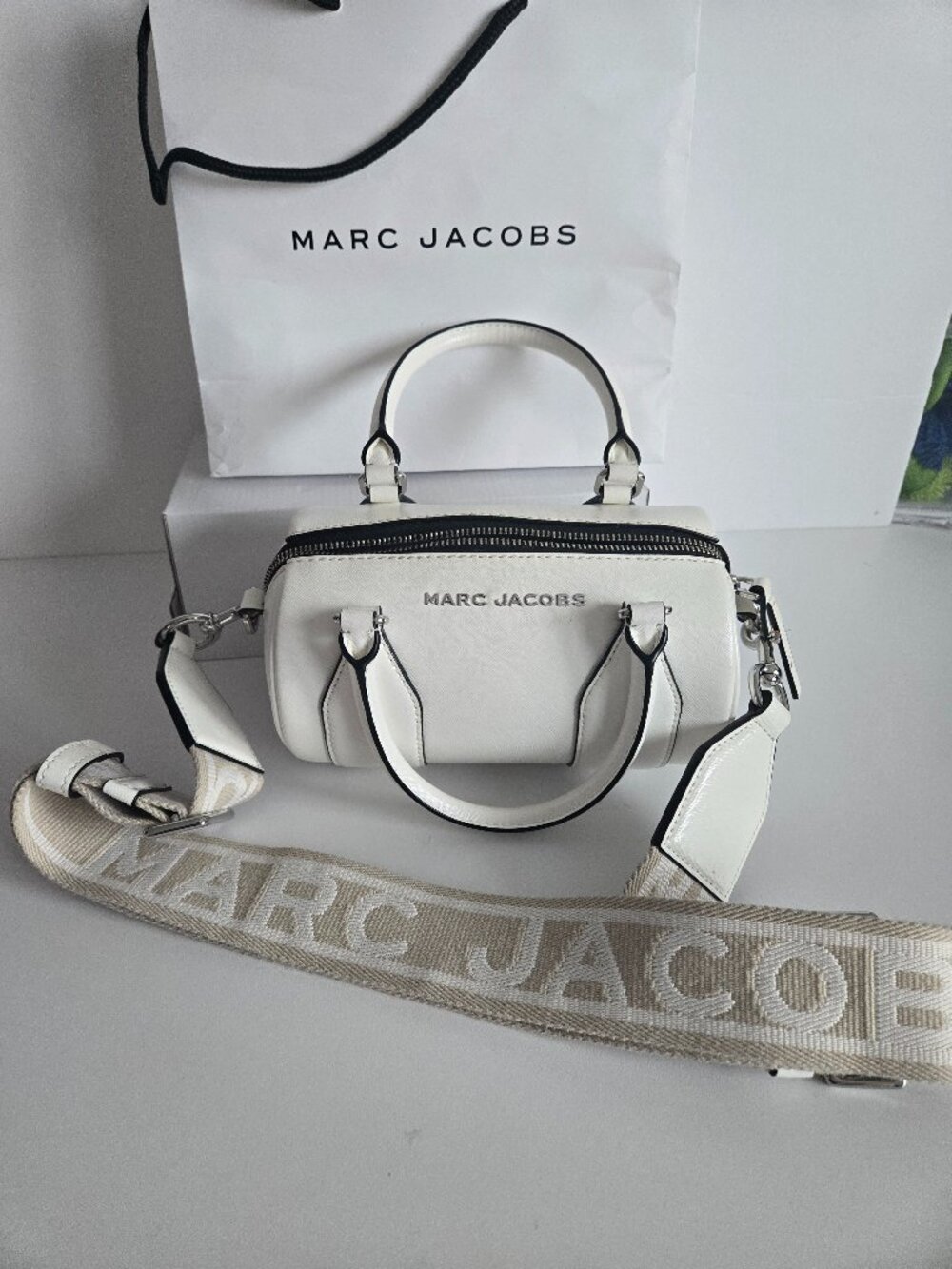 Marc Jacobs Barrel Bag Crossbody White Handbag